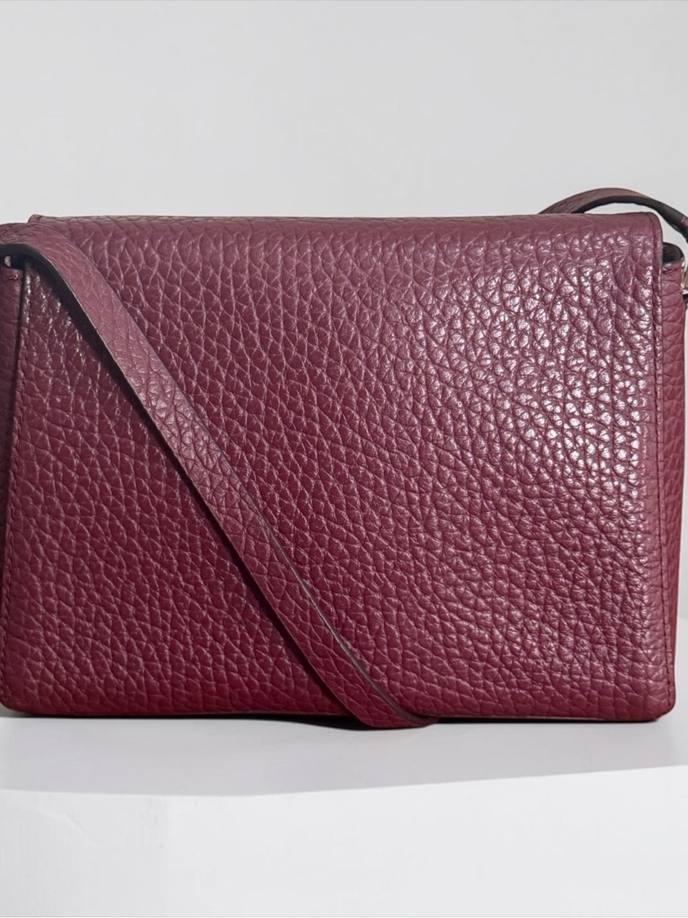 Authenticated Kate Spade Carter Berrin Burgundy Pebbled Leather Crossbody! EUC! - Picture 4 of 13